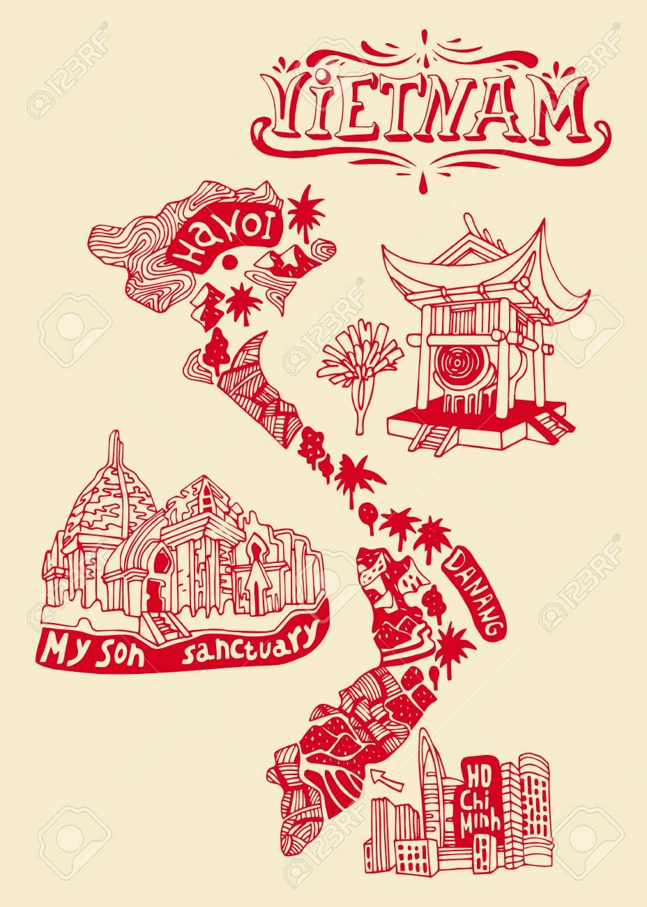 928x1300 Stock Vector Ca Projects In Vietnam Tattoo, Vietnam Map
