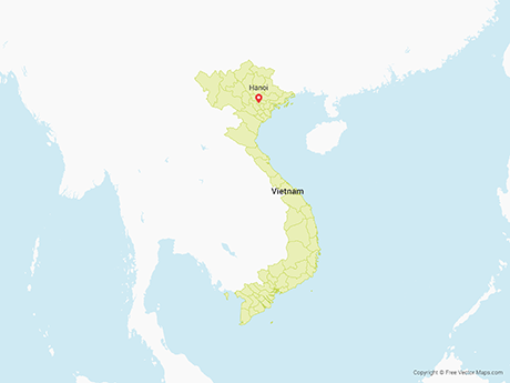 460x345 Vector Map Of Vietnam With Provinces Free Vector Maps