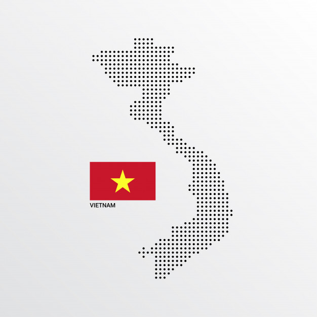 626x626 Vietnam Map Design With Flag And Light Background Vector Vector
