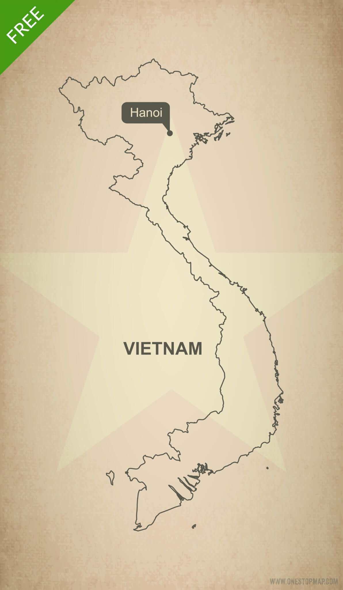 1192x2048 Free Vector Map Of Vietnam Outline One Stop Map