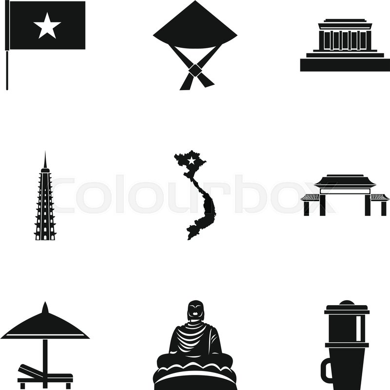 800x800 Tourism In Vietnam Icons Set Simple Stock Vector Colourbox