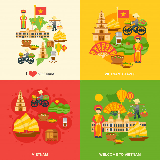 626x626 Vietnam Flat Set Vector Free Download