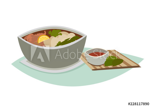 500x356 Vietnamese Food Cartoon Vector Icon, Isolated On White Background