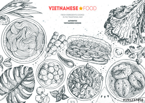 500x354 Vietnamese Food Top View Frame A Set Of Vietnamese Dishes Food