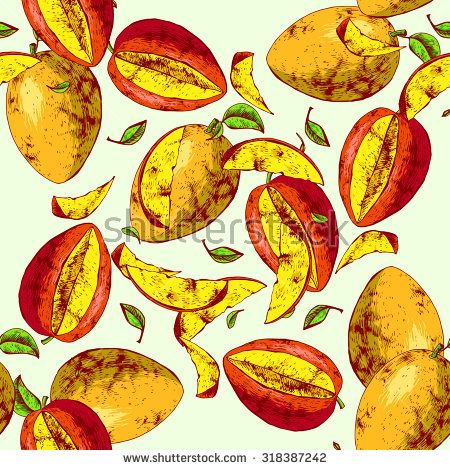 Seamless Pattern Mango Vector Hand Drawn Illustration 450x470 Seamless Pattern Mango Vector Hand Drawn Illustration