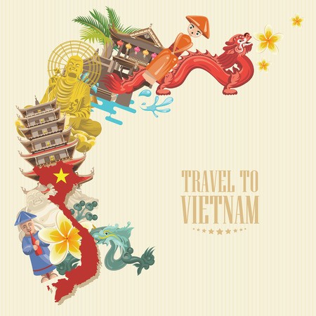 Vector Of Travel To Vietnam Set 450x450 Vector Of Travel To Vietnam Set