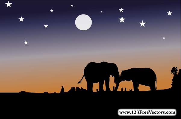 601x396 Night Vision View Of A Forest Vector