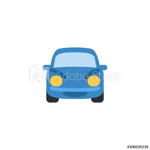500x500 Oncoming Car Automobile, Car Front Side View Vector Illustration