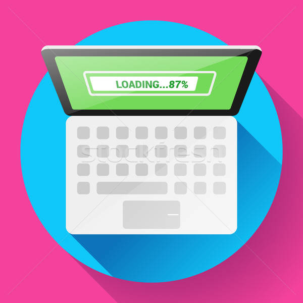 600x600 Open Laptop Top View Vector Flat Icon Vector Illustration Mariia