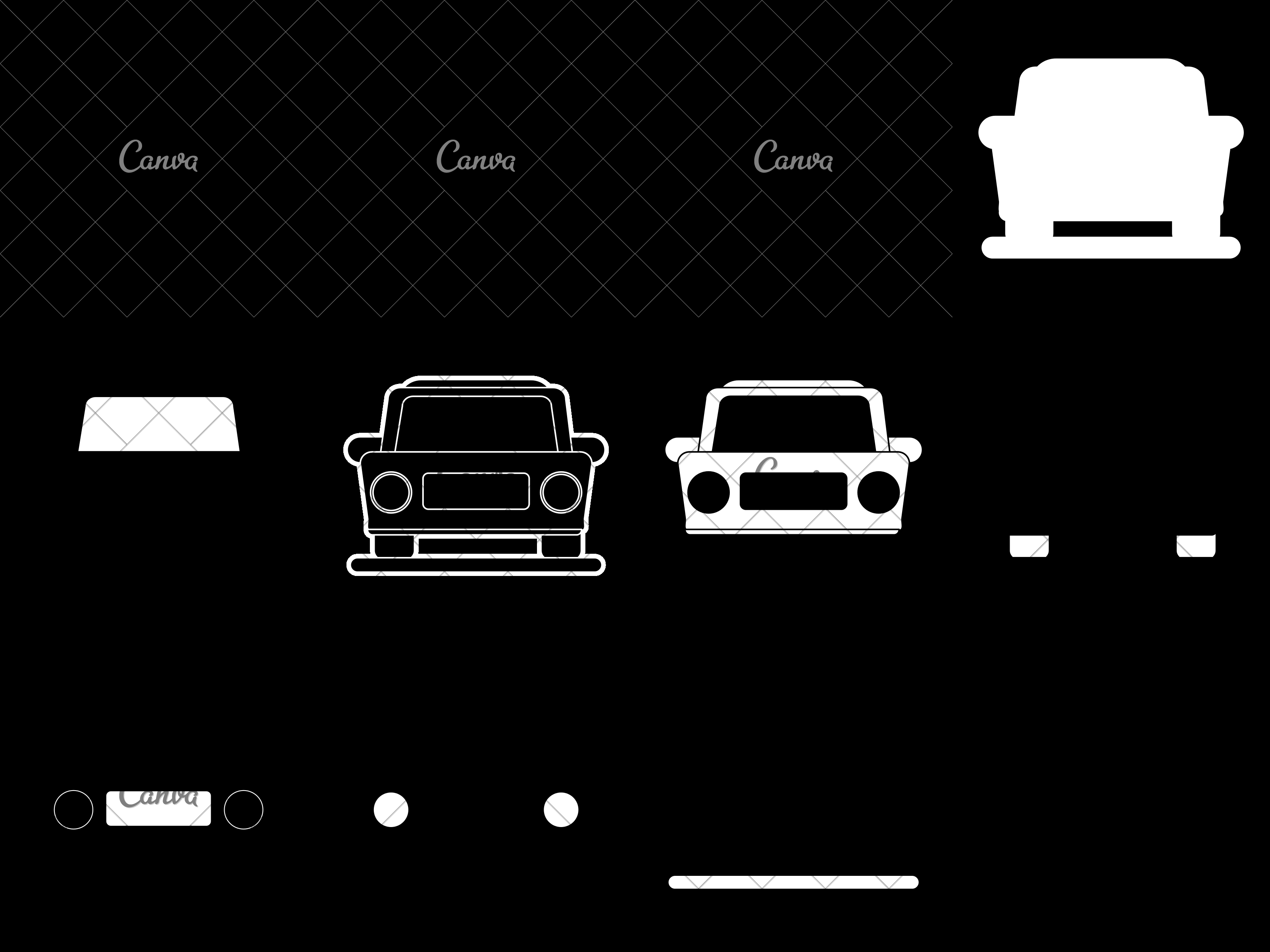 3200x2400 Car Front View Vector Icon Illustration