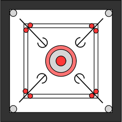 500x498 Carrom Board Top View Vector Illustration