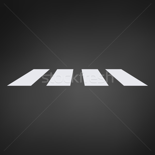 600x600 Crosswalk Path, Pedestrian Crossing Perspective View Vector