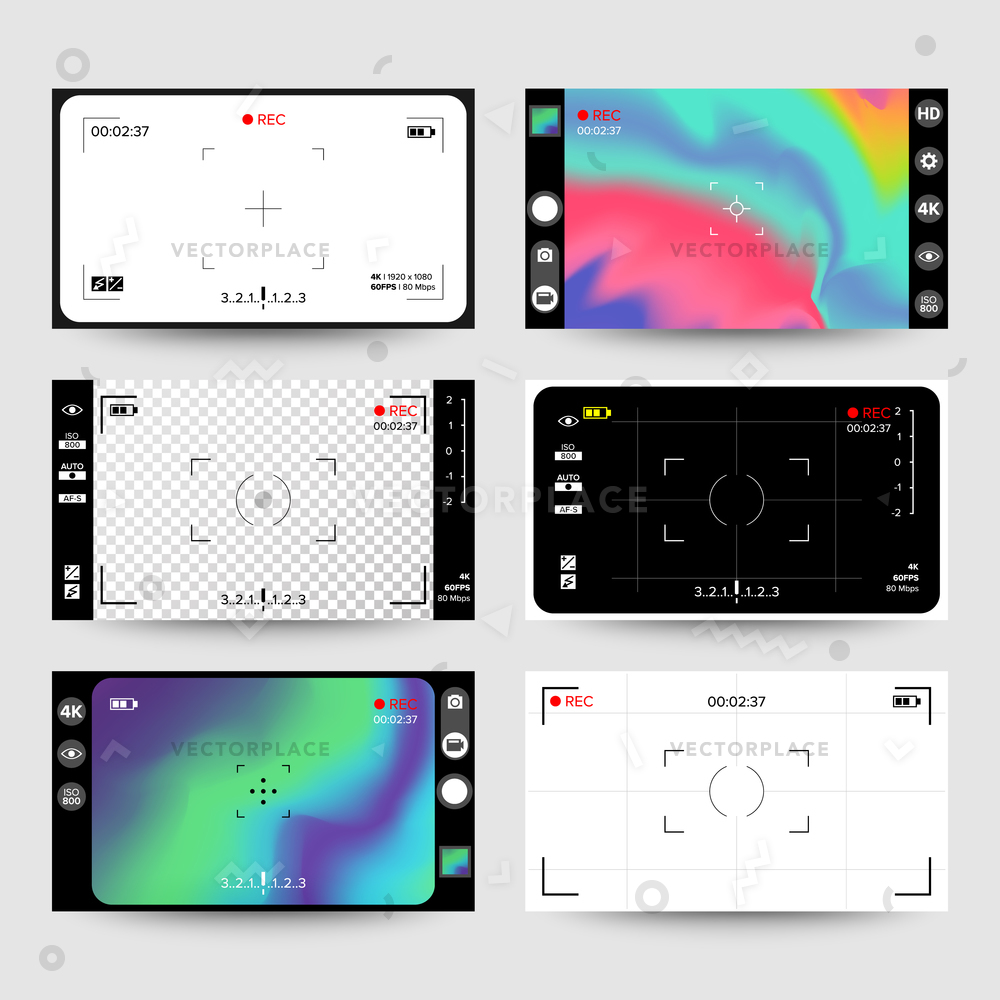 1000x1000 Camera Viewfinder Display Exposure Composition Focus Vector