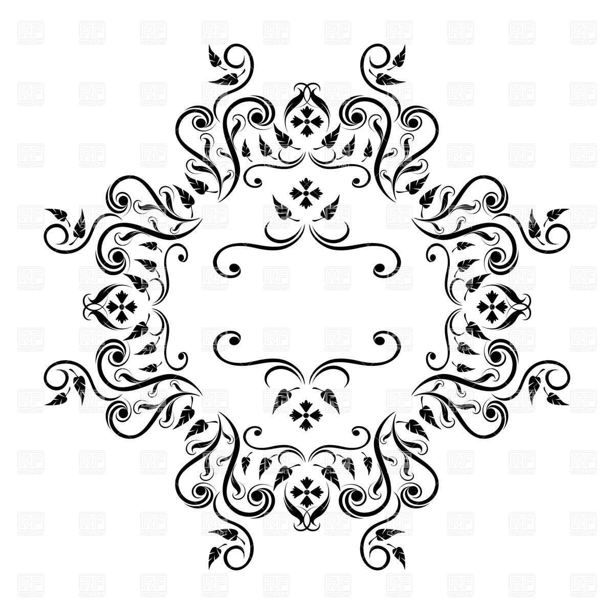 1200x1200 Ornate Curly Frame And Vignette Vector Image Of Borders And Frames