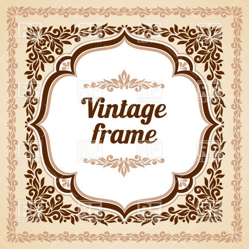 500x500 Square Vintage Frame With Ornate Border And Vignette Vector Image