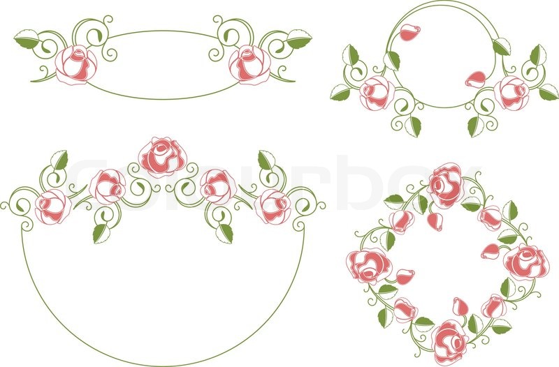 800x526 Floral Ornaments Frames And Vignette, Stock Vector Colourbox