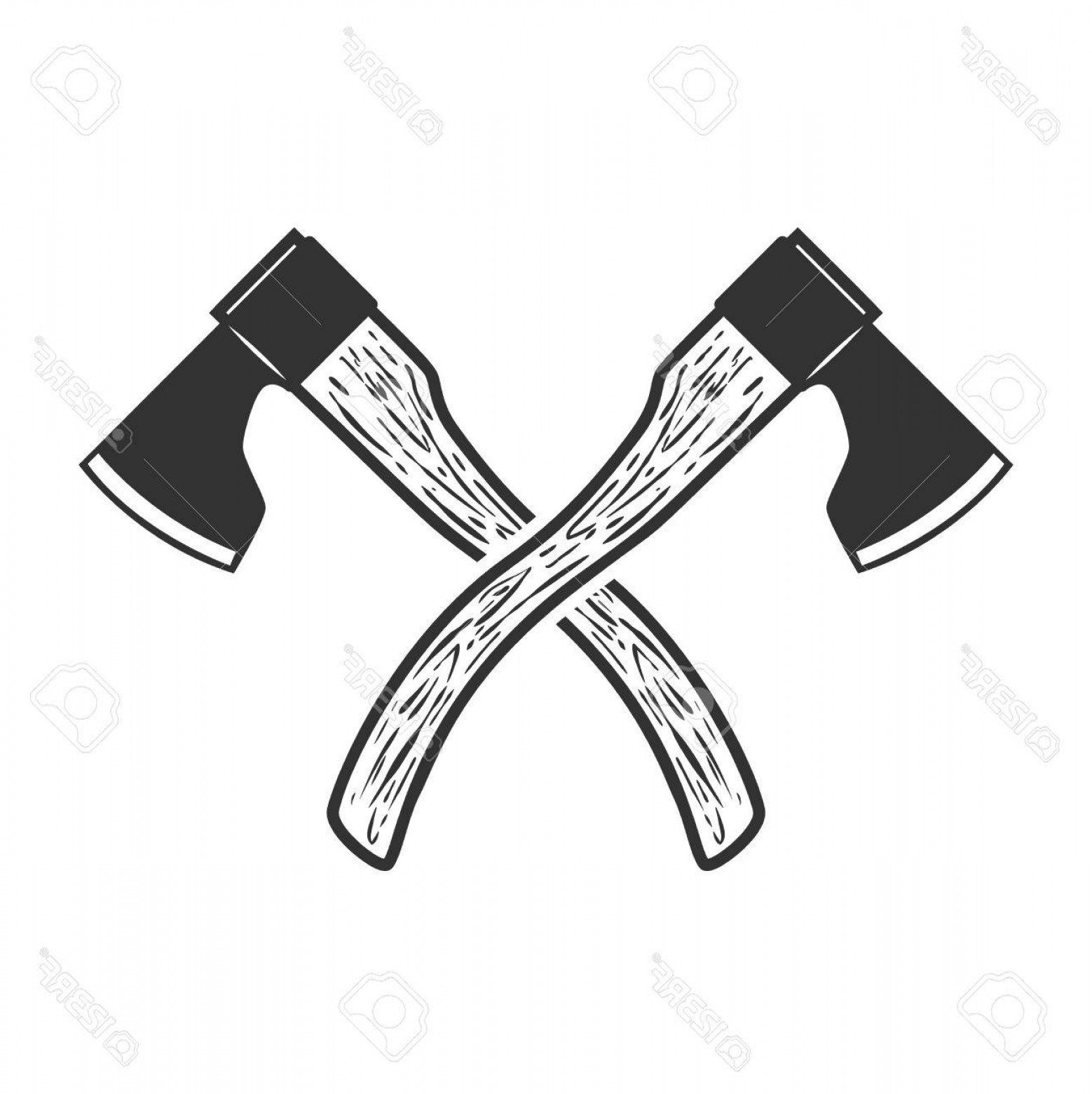 1558x1560 Photostock Vector Crossed Axe Isolated On White Background Vector