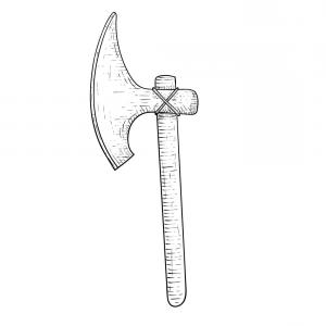 300x300 Viking Axe Hand Drawn Sketch Vector Createmepink