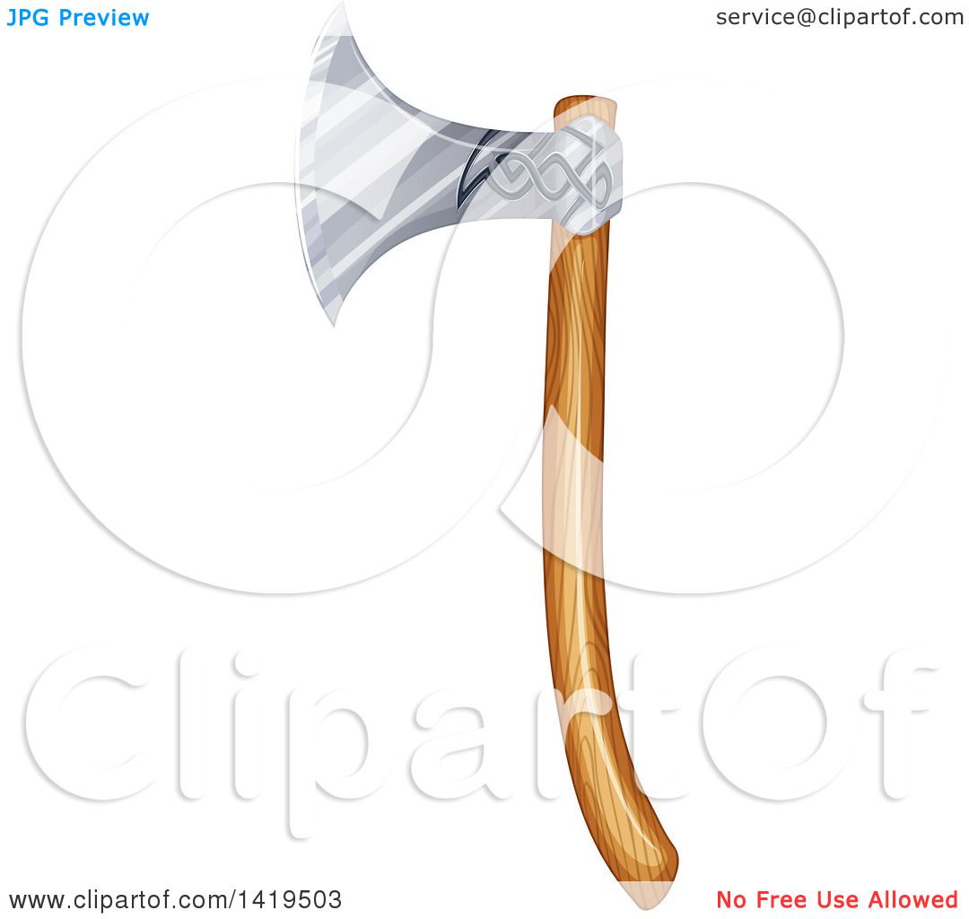 1080x1024 Clipart Of A Wood Handled Viking Axe