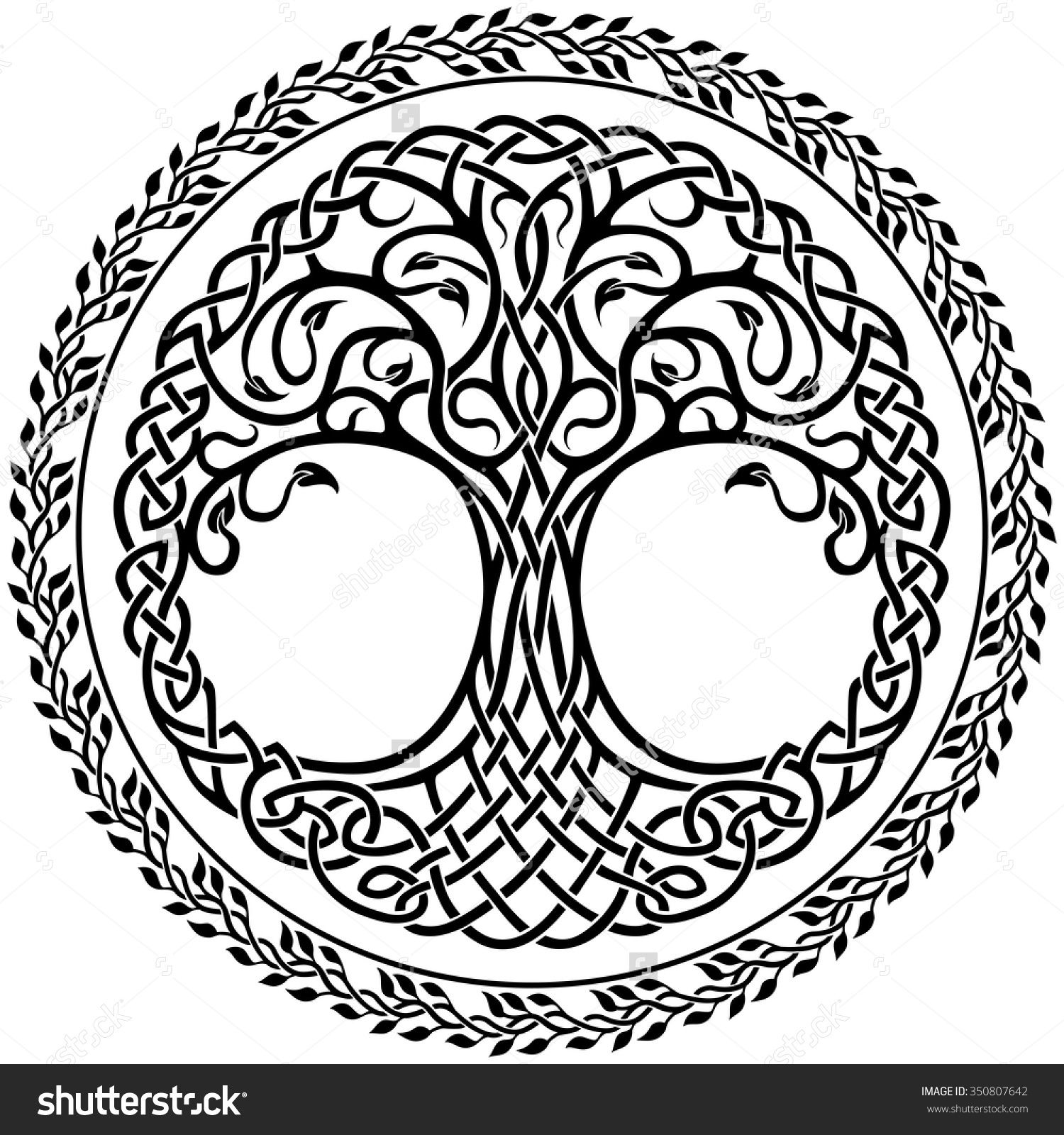 1500x1600 Vector Ornament, Decorative Celtic Tree Of Life With Floral Round