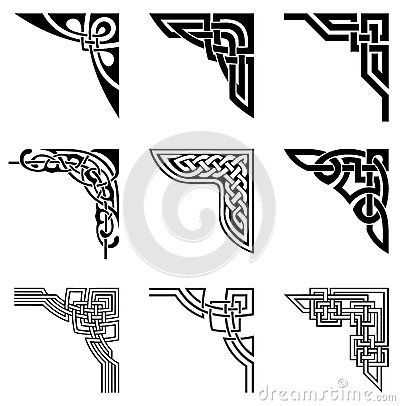 400x406 Celtic Corners Set Patterns Celtic Border, Celtic Knot Designs