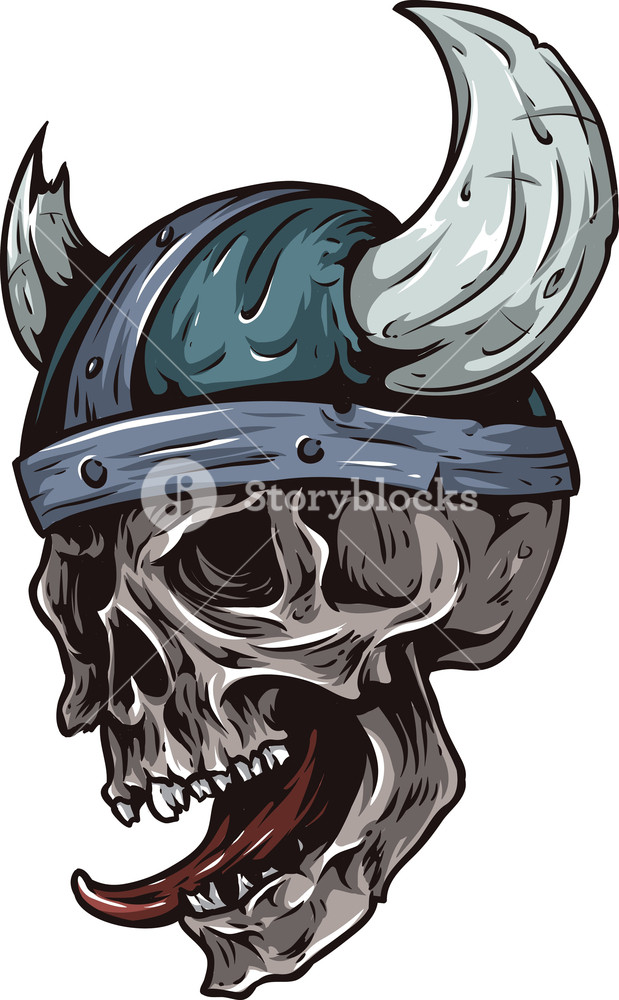 619x1000 Skull Vector Element With Viking Helmet Royalty Free Stock Image