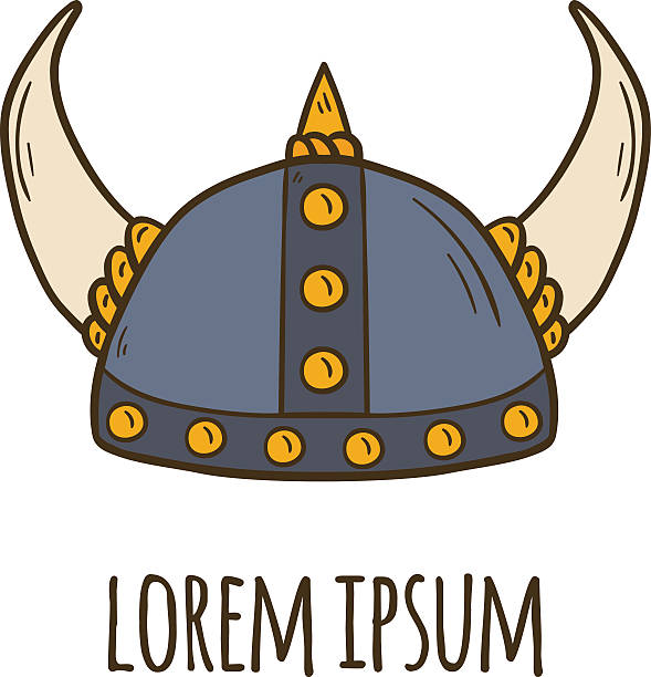 589x612 Vector Cartoon Hand Drawn Viking Helmet Icon Clipart Station