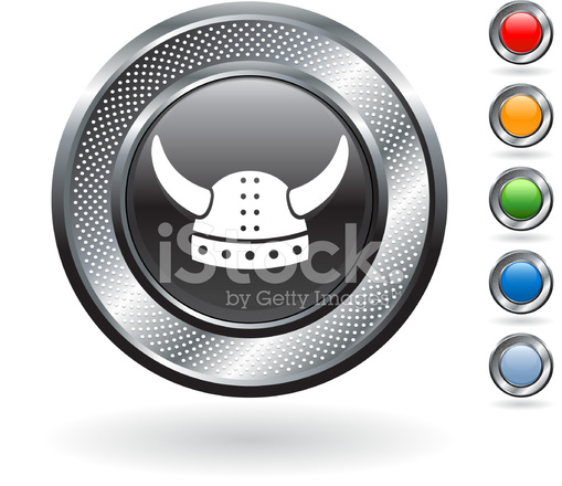 509x440 Viking Hat Royalty Free Vector Art On Metallic Button Stock Vector