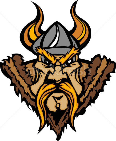 493x600 Viking Mascot Vector Cartoon With Horned Helmet Vector