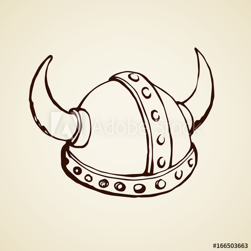 500x500 Viking Hat Vector Drawing