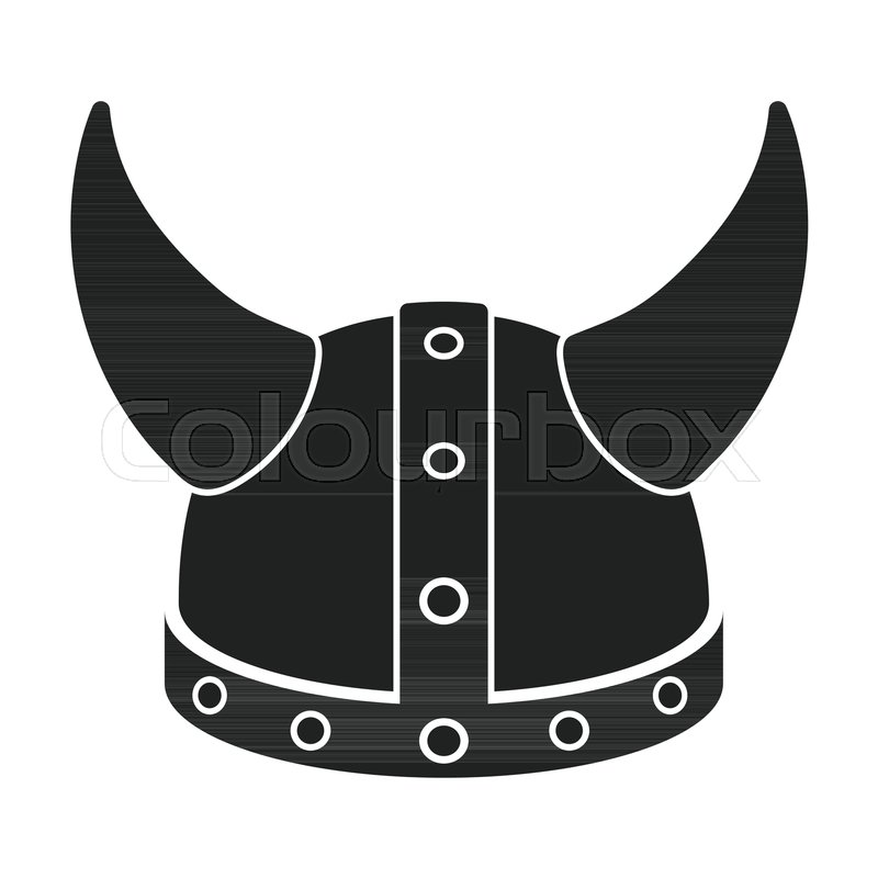 800x800 Viking Helmet Icon In Black Style Stock Vector Colourbox