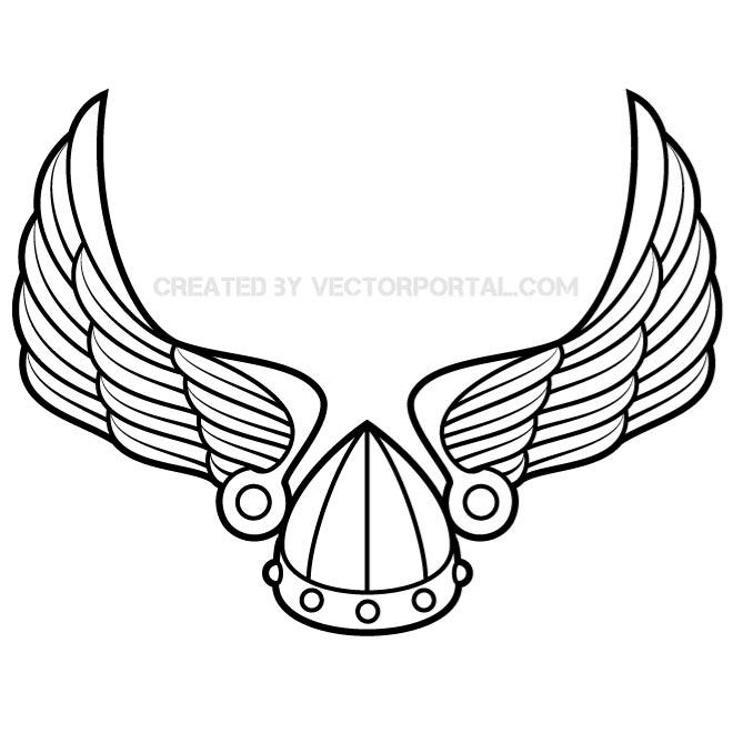 660x660 Wings With Viking Helmet Vector