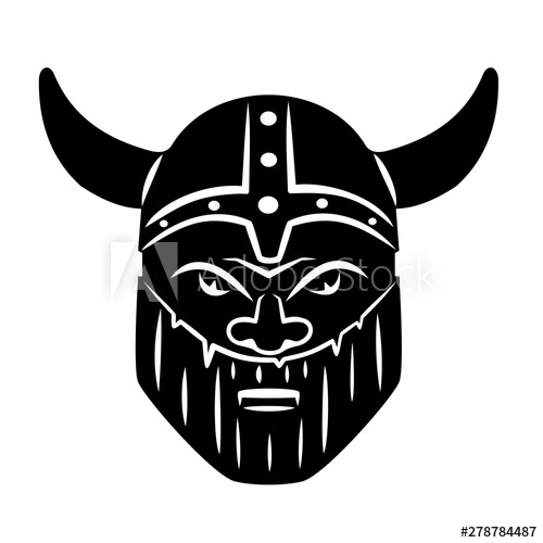 500x500 Isolated Illustration Of A Viking, Head, Vector Draw