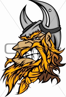 232x340 Image Cartoon Viking Mascot Head Vector Image With Horned