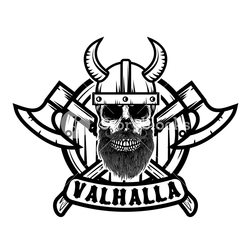 Skull In Horned Viking Helmet Design Element For Poster, Emblem 1000x1000 Skull In Horned Viking Helmet Design Element For Poster, Emblem