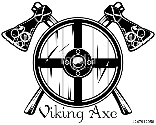 Viking Axe Of Scandinavian Pattern And Viking Shield, Vector 500x400 Viking Axe Of Scandinavian Pattern And Viking Shield, Vector