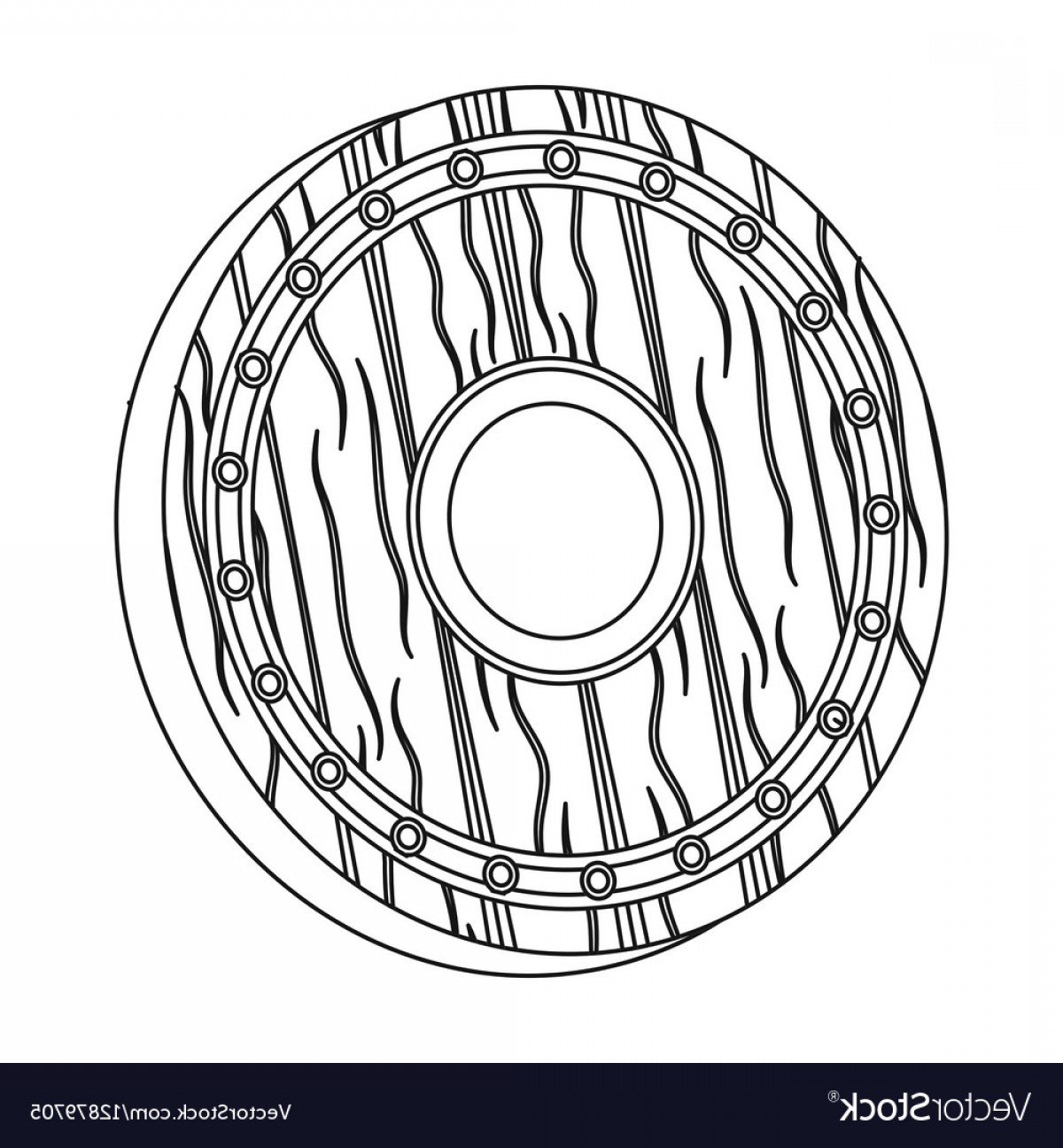 1200x1296 Viking Shield Icon In Outline Style Isolated On Vector Soidergi