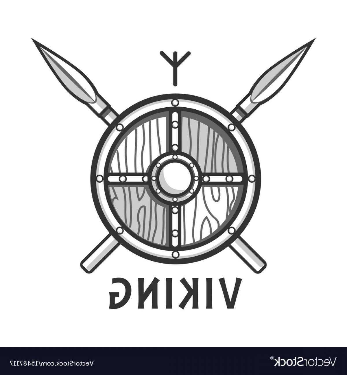 1200x1296 Vikings Shield With Two Crossed Spears And Small Vector Soidergi
