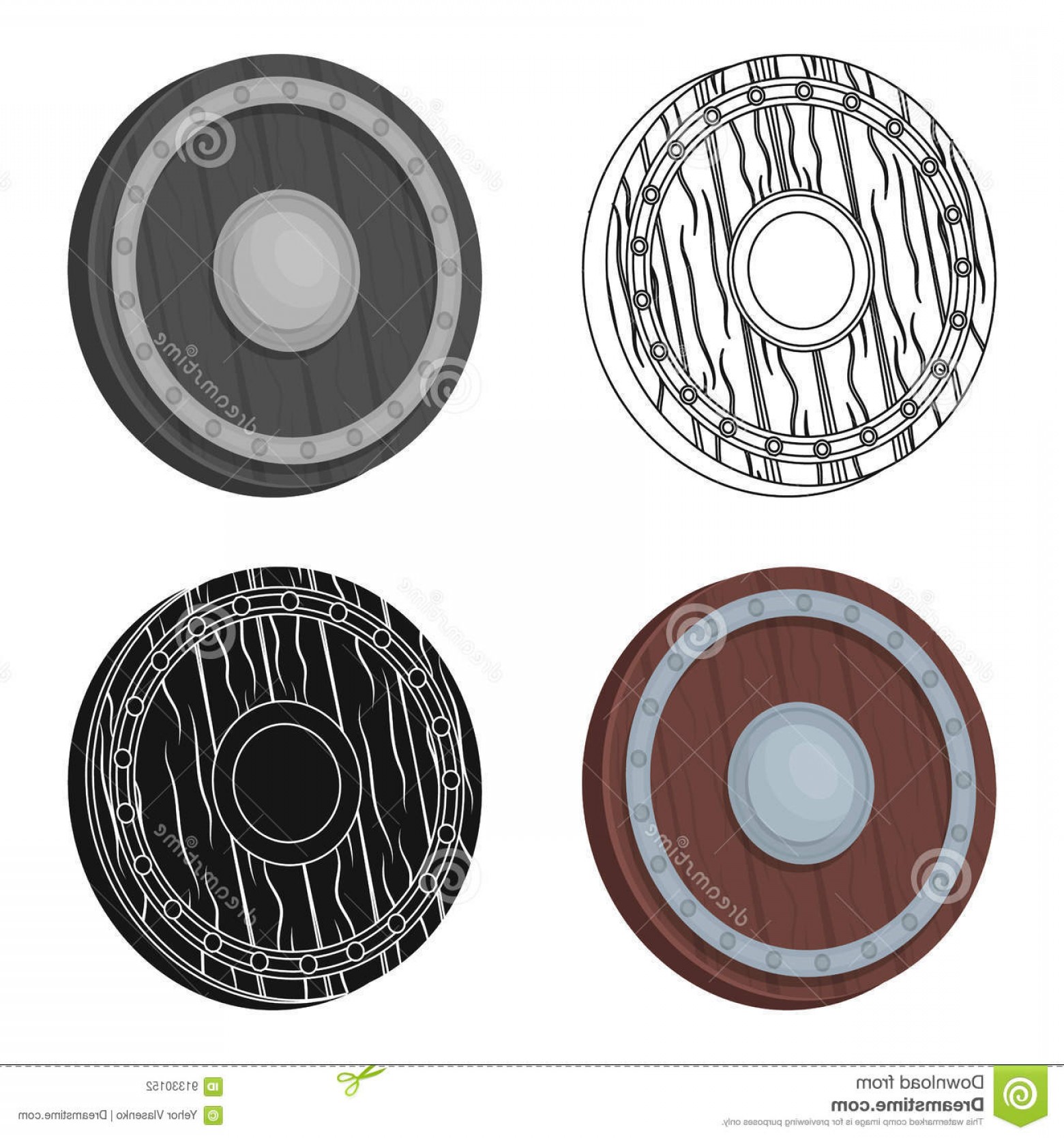 1560x1668 Stock Illustration Viking Shield Icon Cartoon Style Isolated White