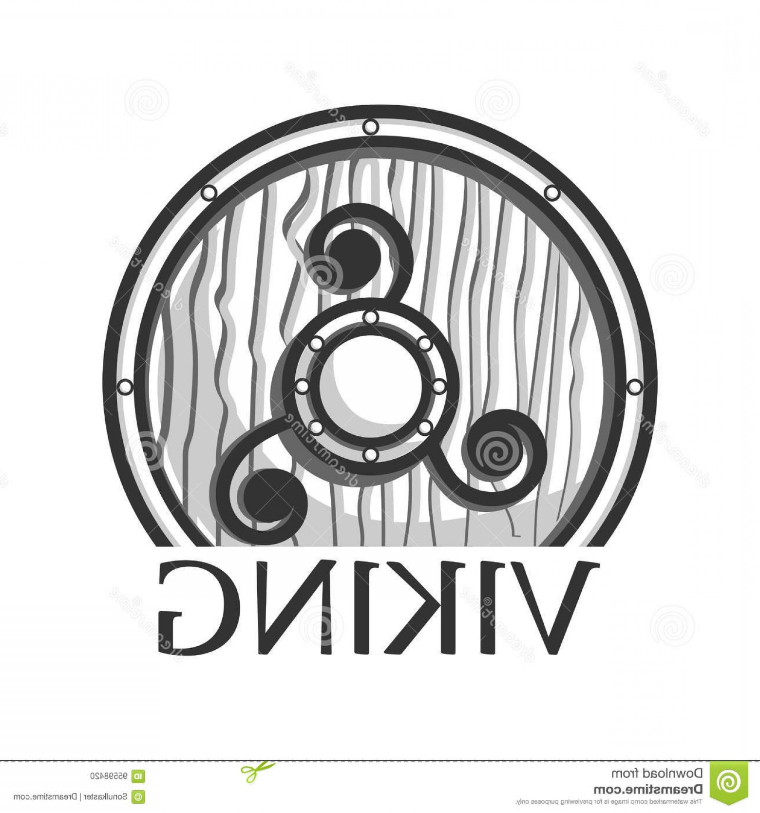 1560x1668 Stock Illustration Wooden Viking Shield Vector Illustration