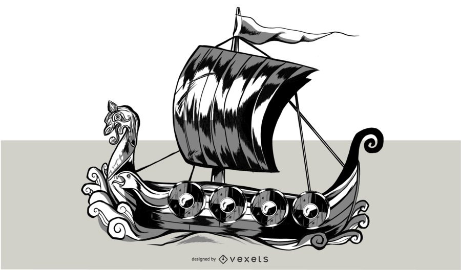 900x528 Viking Ship Illustration