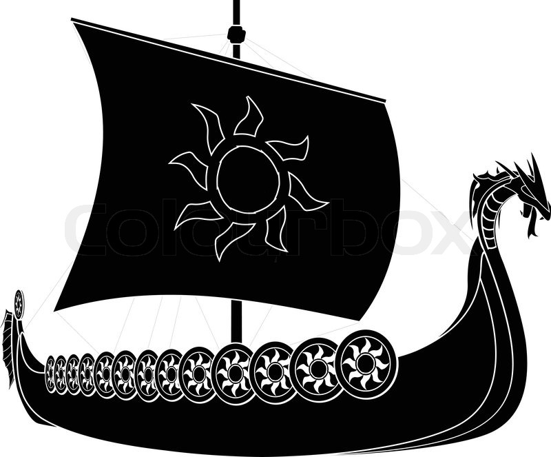 800x663 Viking Ship Stencil Second Varianteps Stock Vector Colourbox