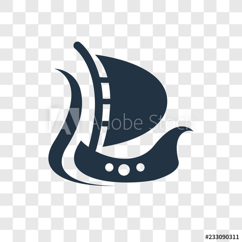 500x500 Viking Ship Vector Icon Isolated On Transparent Background, Viking
