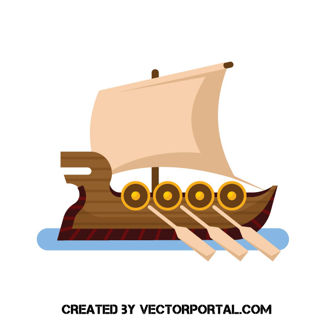 660x660 Viking Ship Vector Image