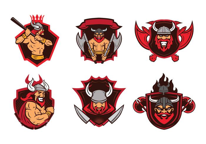 700x490 Viking Badge Mascot Vector