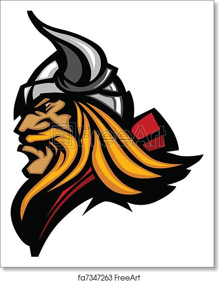 450x580 Free Art Print Of Viking Mascot Vector Profile With H Graphic