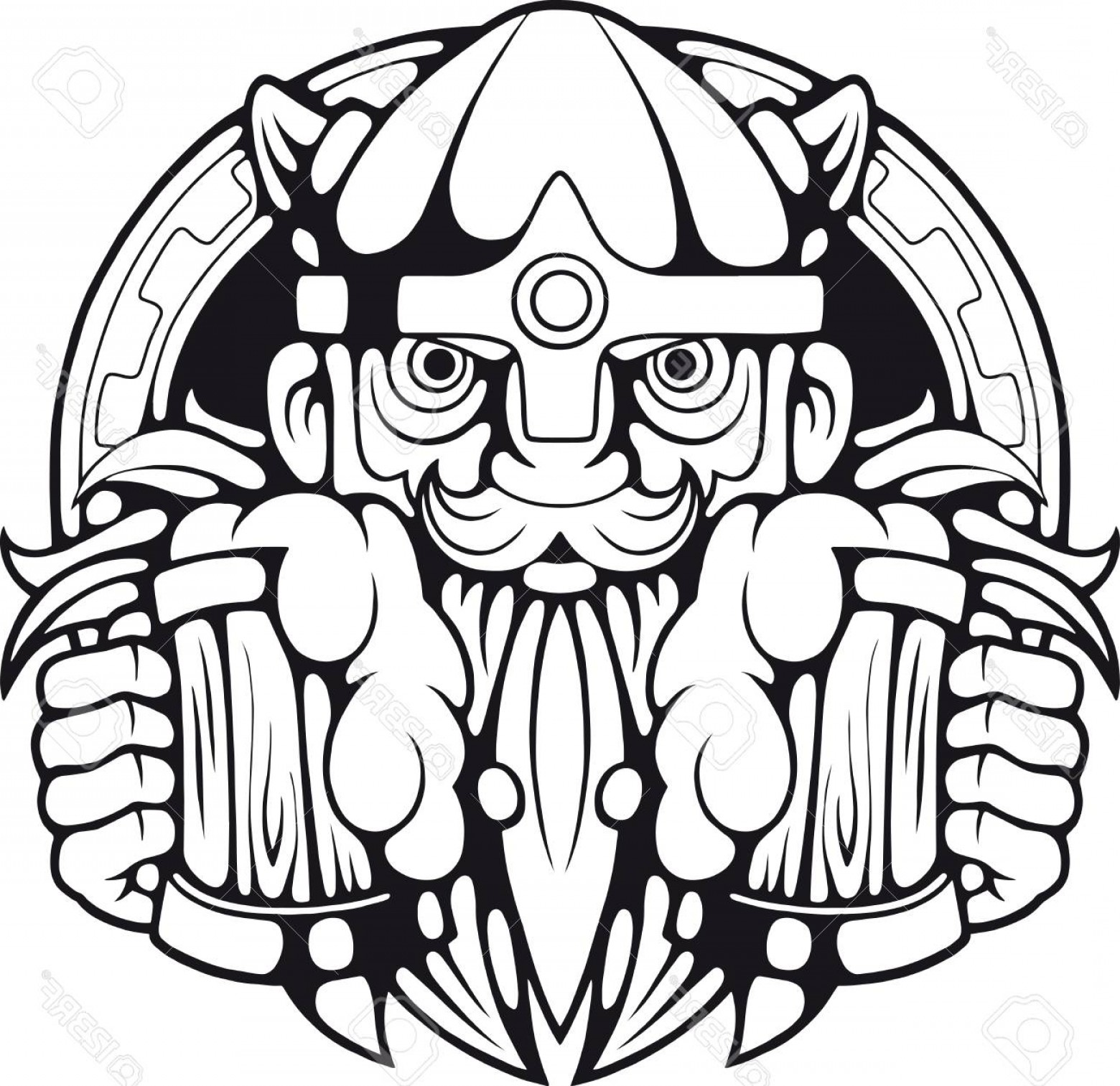 1560x1513 Photostock Vector Funny Viking With Beer In Hands Illustration