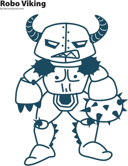424x549 Robo Viking Vector Free Vector In Adobe Illustrator