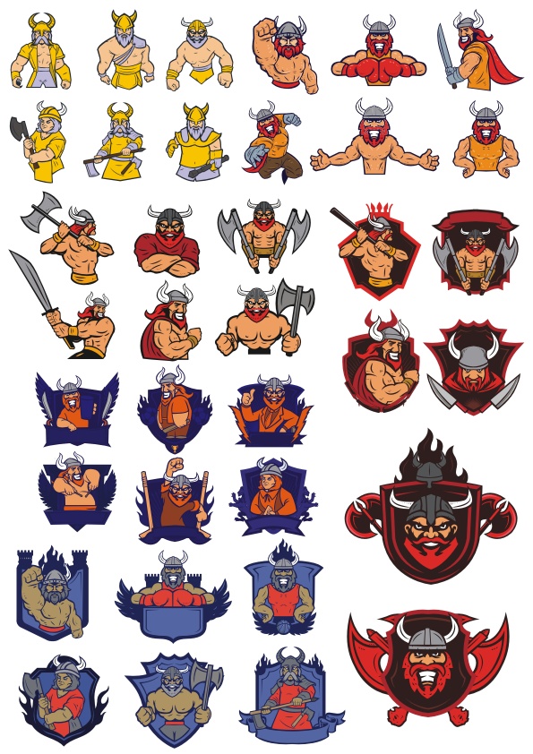 595x842 Viking Vector Sticker Set Free Vector Download In Cdr