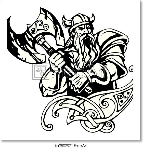561x581 Free Art Print Of Nordic Viking